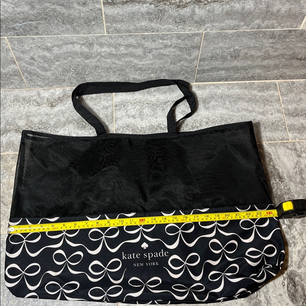 💥HP💥Kate Spade New York Bow Mesh Tote – Black/White - Picture 4 of 6